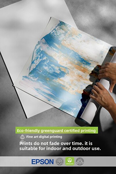 Postifull Wooden Framed Painting, Abstract, Colors, Acrylic Painting, Expressionist, Blue, Earth Tones Color Poste