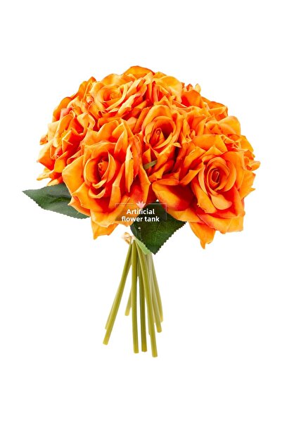 Yapay Çiçek Deposu 10 buchete de trandafiri de lux 25 cm Tuıuncu