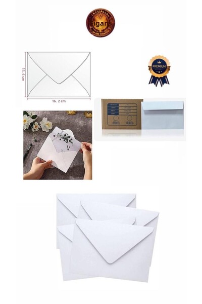 figanlar ambalaj White Letter Jewelry Invitation Envelope Adhesive 50Pcs Whit...