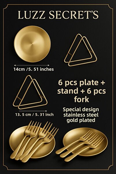 LUZZ SECRET'S 13 Piece Stainless Steel Unbreakable Gold Edition Premium Presentation Set