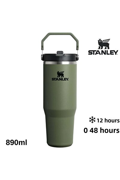 Stanley كوب ترمس IceFlow Flip Straw مع ماصة 0.89 لتر لون حَكي