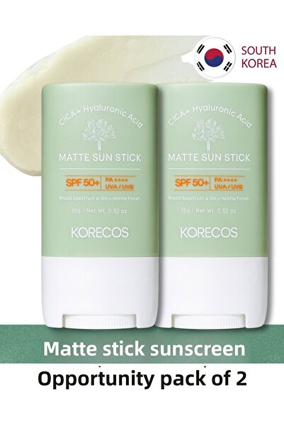 KORECOS عصا حماية عالية غير لامعة - عامل حماية من الشمس SPF50+ PA++++ UVA/UVB...