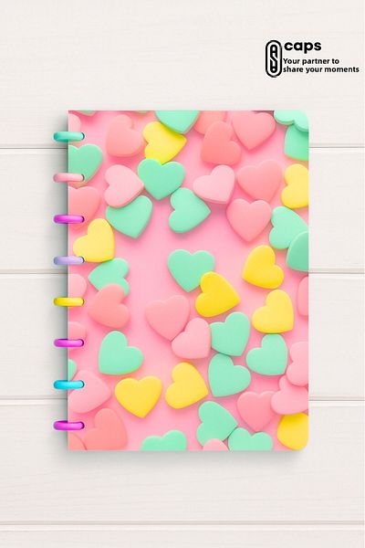 caps anlarınızı paylaştığınız ortağınız Heart Patterns Circle Hardcover Lined 160 Pages Cute A5 Size Notebook