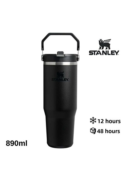 Stanley كوب ترمس IceFlow Flip Straw مع ماصة 0.89 LT قارورة سوداء