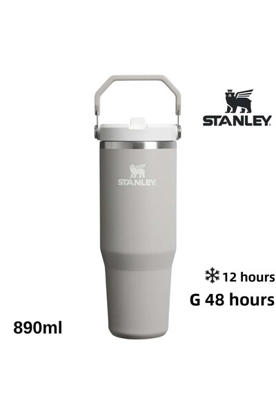 Stanley كوب ترمس IceFlow Flip Straw مع ماصة 0.89 LT زجاجة رمادية