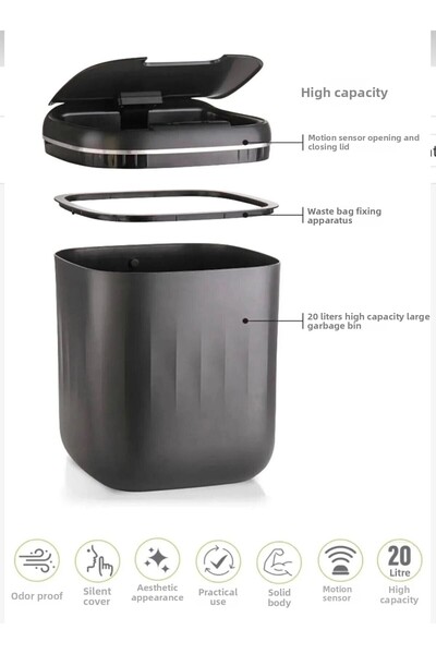 Clevora Automatic motion sensor smart trash bin - 20 litre quiet and hygienic use