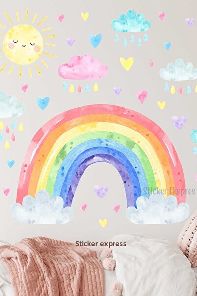 Sticker Ekspres Set de autocolante de perete pentru camera copiilor curcubeu ...