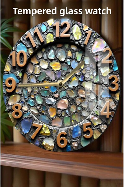 kutuTR Stylish and Modern Decor! 3D Look Tempered Glass Watch – 33 cm Csdw271