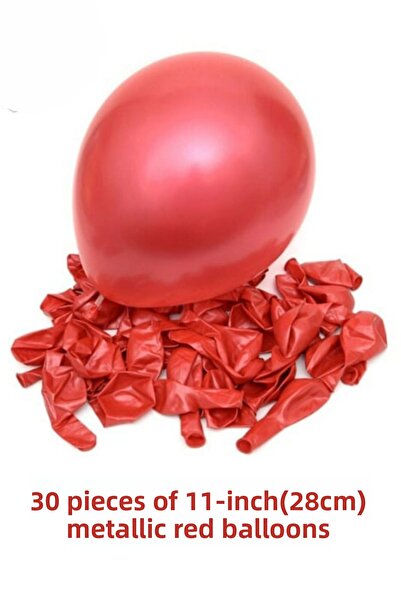 SkyPop 30 Pieces 28 cm Metallic Balloon Red, Dear, Special Day, Birthday.