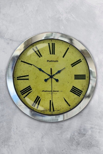 Kasva Concept هدية ساعة حائط بأرقام رومانية من معدن الكروم مقاس 36 سم