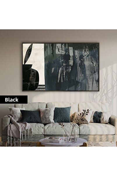 Harikabirev HARİKABİREV | MODEL BOHEM ABSTRACT BOTANIC | TABLO CU STICLĂ TEMPERATĂ CU CADRU ORIZONTAL