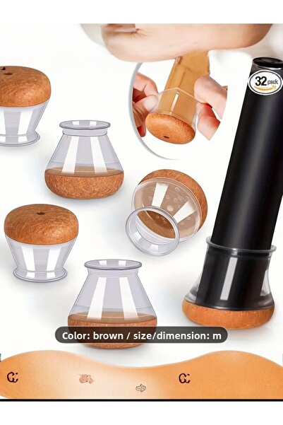 Yenigeldi 4 bucăți scaun rotund Papucu (2,3–2,7 cm) silicon transparent protector gros pentru podea husă pentru picioare