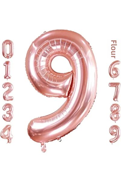 Baloncu Dükkanı بالون رقائق الذهب الوردي لعمر 9 سنوات مقاس 34 بوصة (76-82 سم)