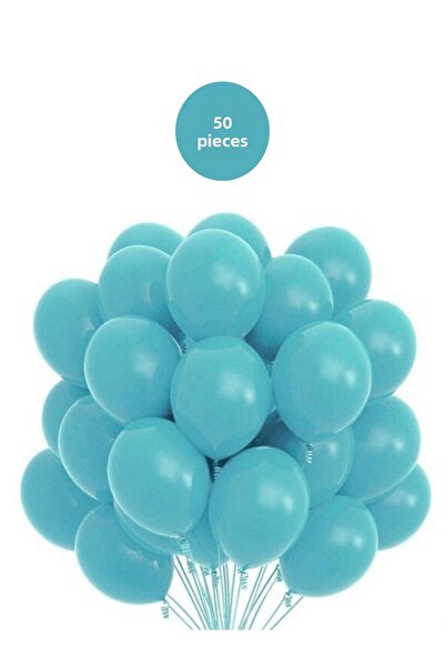 Bunloon Metallic Turquoise 12 Inch 50 Piece Balloon Set – Party and Organization Decoration