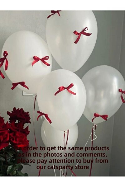 catsparti بالون بشريط - مجموعة بالونات بشريط أبيض وأحمر كلاريت مع 10 بالونات ...