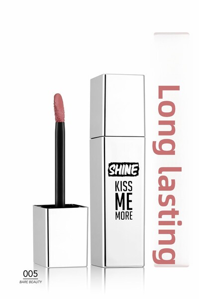 Flormar Shine Kiss Me More Lls - 005 Bare Beauty - Shiny Lipstick, Light Drie...