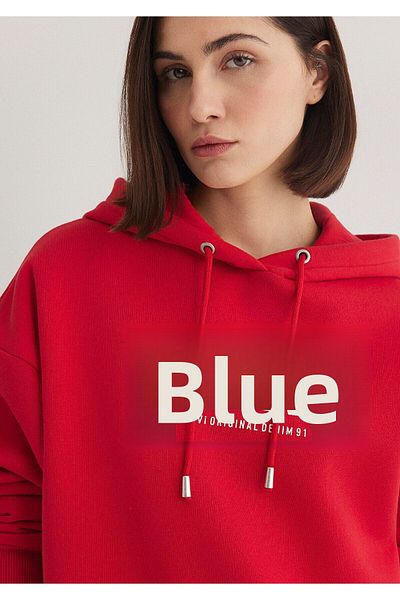Mavi Logo Printed Hooded Red Sweatshirt168334-35476