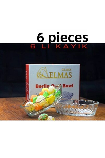 DİBA AVM Set of 6 Glass Snack Bowls 14, cm 6 Pieces Suitable for Stylish Presentation and Service