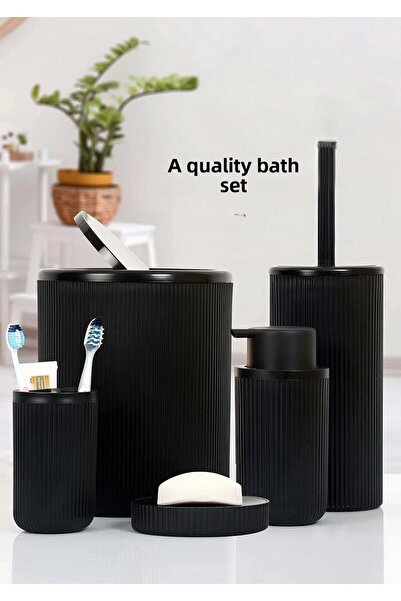 Generic Brand Black 5-Piece Bathroom Set for Bathroom Decoration Set of Five ...