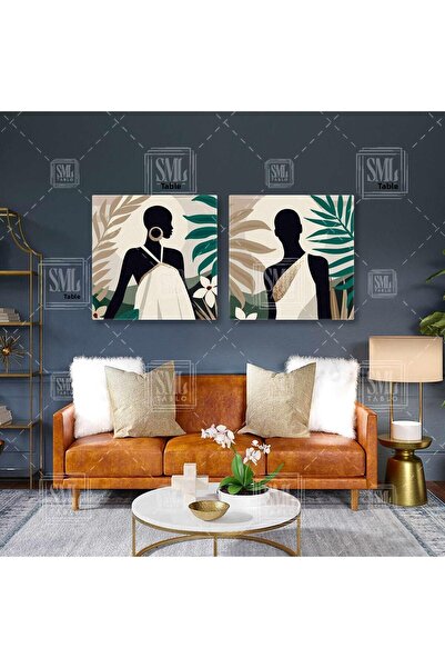 SML TABLO În fața plantelor tropicale, model cu pandantiv mare cu detalii aur...