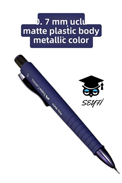 SEYFİKİRTASİYE قلم ذو رأس 0.7 ملم، هيكل بلاستيكي غير لامع، مشبك معدني اللون وطرف
