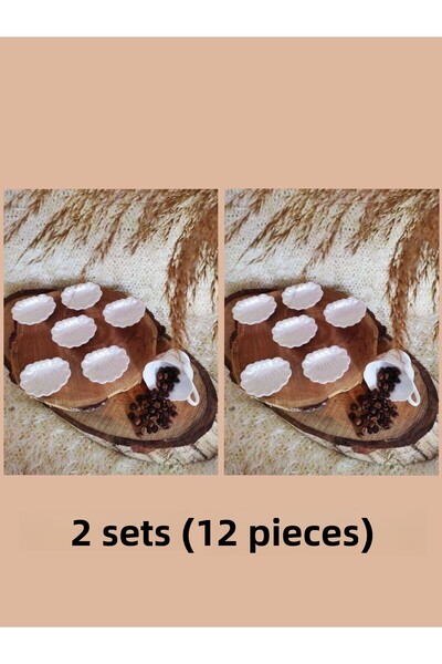 E.M.S AVM 2 Σετ 12 Τεμάχια Μαργαριτάρι Λευκός Ουστρίδας Καφέ Παρουσίαση Παρου...