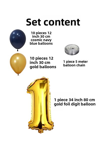 tedaks 8 Year Old Yellow Navy Blue Fan Themed Birthday Set Gold Cosmic Navy Blue Balloons Gold Foil Number