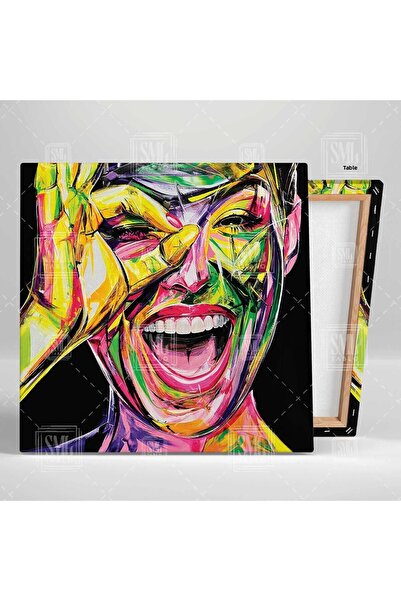 SML TABLO Model de râs Ilustrație Street Art Pictură pe pânză pătrată