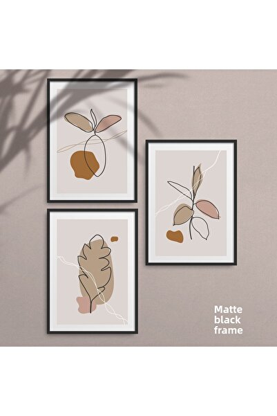 HOMEPACK Set cadru laminat negru 3 piese Pictură Hpn014 Hpn014