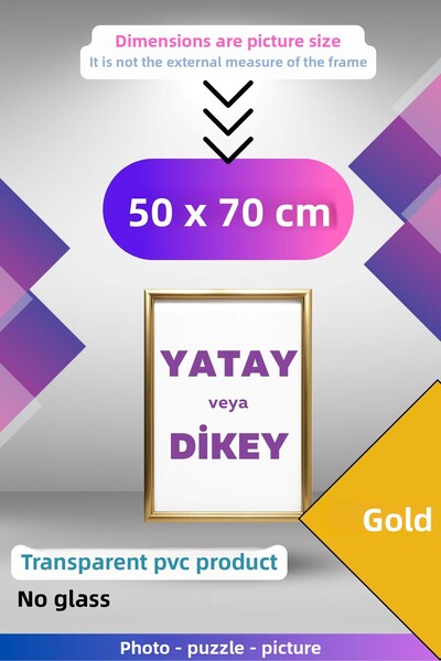 CreaWitch بازل صور شفاف PVC مقاس 50 × 70 سم بدون زجاج 1000 قطعة، إطار مستندات أفقي عمودي قابل للتعليق