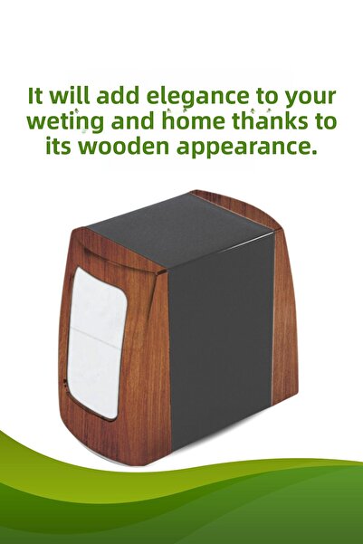 grimorlife 6 Pieces Wooden Detailed Double Sided Spring Napkin Holder Cafe Restaurant Buffet Hotel Napkin Holder