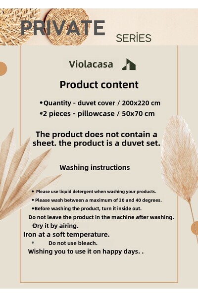 Violacasa Double Ruffle Duvet Cover Set 100% Cotton Private