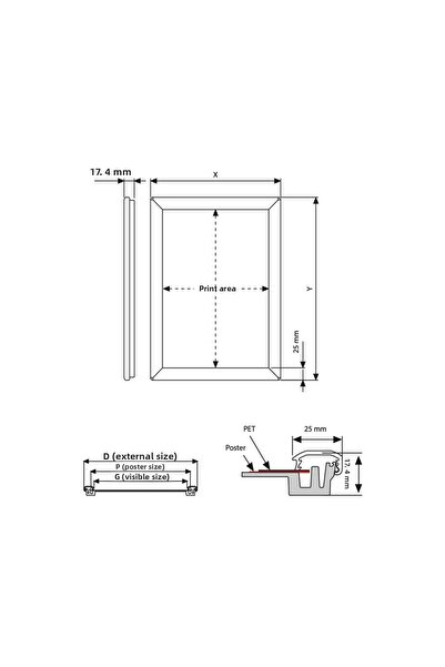 Snapper Aluminum Openable Close Snap 50x70cm Opti Frame Rondo Corner 25mm