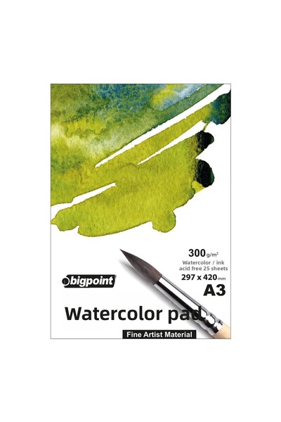 Bigpoint A3 Watercolor Block 250 Grams - 25 Sheets Watercolor Pad