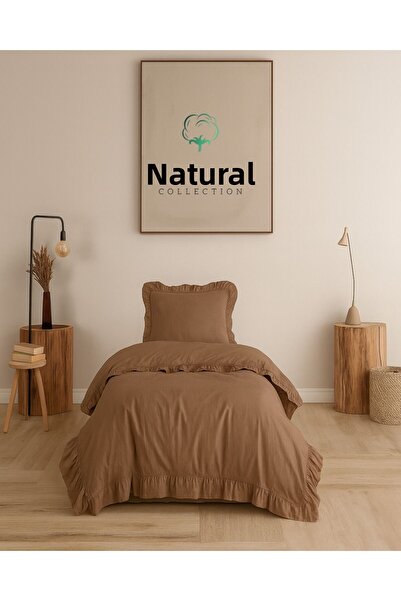 Naturel Collection Ruffled Single Stonwashed Duvet Cover Set 100% Cotton