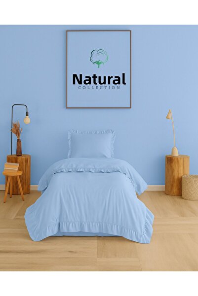 Naturel Collection Σετ Παπλωματοθήκης με βολάν, Μονό, Stonewashed, 100% Βαμβάκι