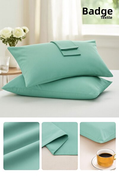 ROZET TEKSTİL Fetă din bumbac verde - Pernă cu husă (2 BUC.) 50x70 cm