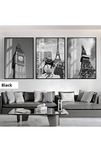 Harikabirev HARİKABİREV | NEGRU & ALB BIGBEN-EIFFEL-TOKYO TOWER COMBINAT | TA...