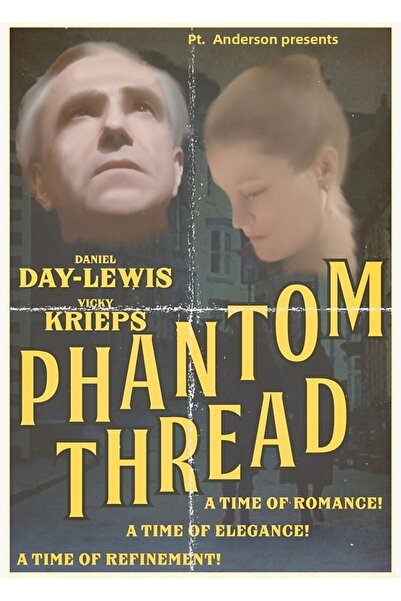 Universal Poster retro din anii '50 Phantom Thread, tablou decorativ din lemn