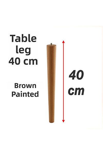 Badem10 40 cm, 3 bucăți (CU CONEXIUNI) Cilindru din lemn natural vopsit în maro, picioare pentru masă de cafea, picioare pentru masă