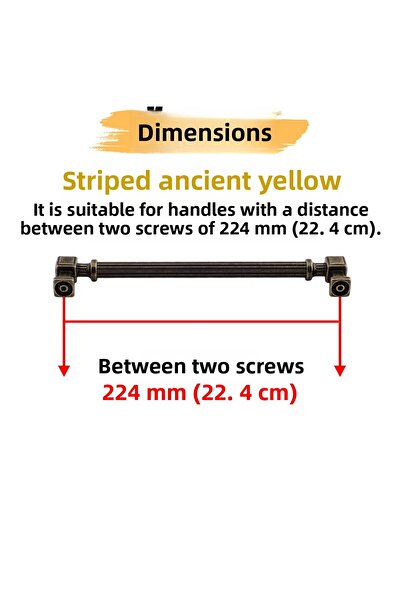 Badem10 Talas 224 mm Dungi Antic Galben Metal Mâner Mobilier Sertar Bucătărie Dulap Dulap Mânere Kulb 22,4 cm