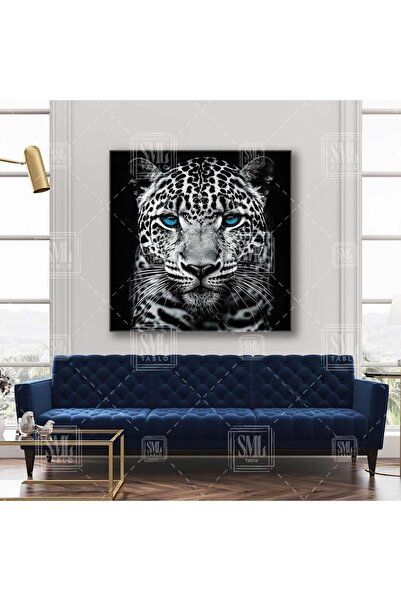 SML TABLO Харизматичен синеок тигър - квадратен печат на платно