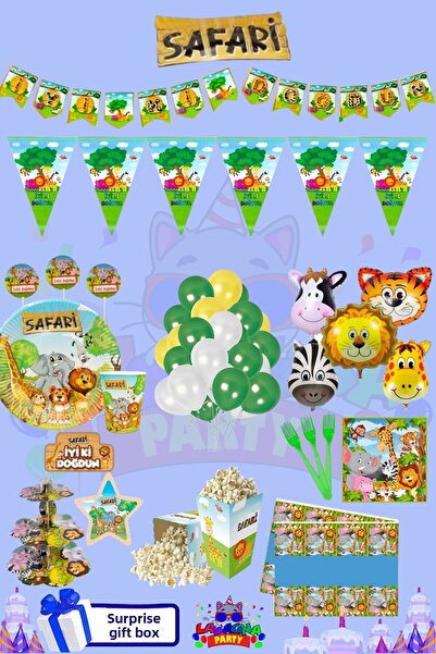 LASAGNA STORE Set de accesorii pentru petrecerea de aniversare Safari pentru ...