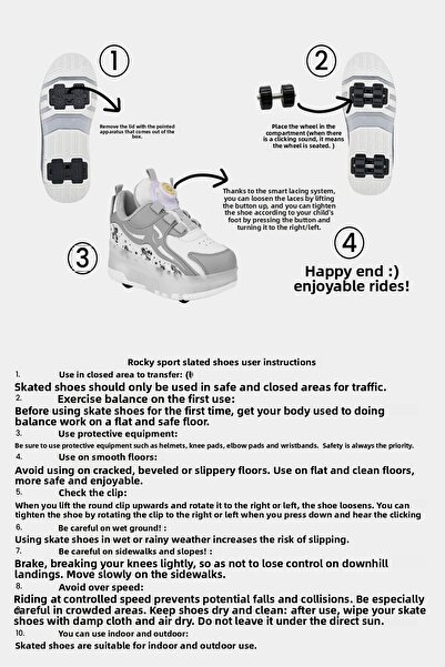 RGV Patented Light-Up Sports Shoes 4-Wheel Roller Skates – with On/Off Switch