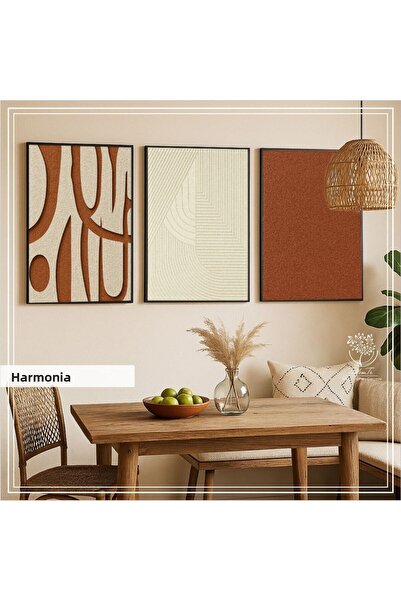 Tablomtr Pictură din 3 piese din sticlă reală cu cadru metalic imprimat digit...