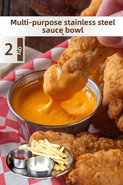 FİTHOME Coffee Color Stainless Steel Sauce Bowl Set - Side Presentation and Mayonnaise Seasoning Ketchup