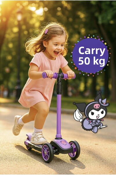 TOYFEST Kuromi Figured 3 Wheel Children's Scooter - Carries 50 kg