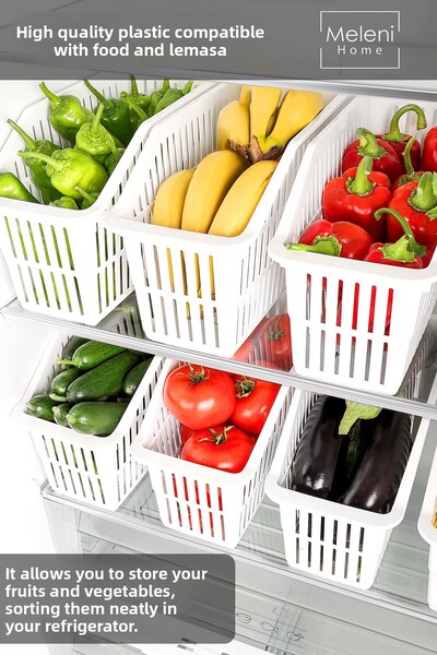 Meleni Home 6dílný organizér do chladničky - víceúčelový organizér do skříně Košík na organizér na ovoce a zeleninu