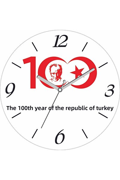 ART HEDİYE Ceas de perete din sticlă reală cu logo-ul Atatürk al Turciei, a 1...