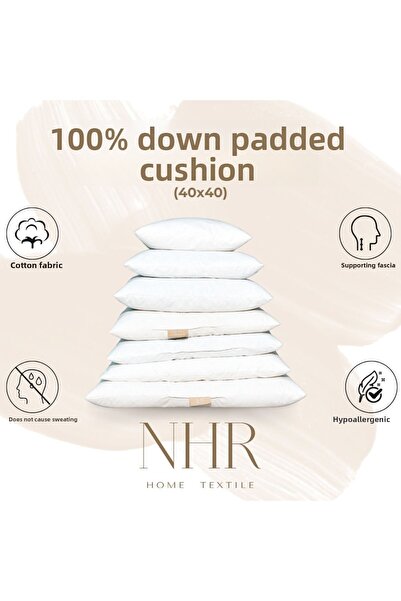 NHR HOME HOME غطاء وسادة من ريش الإوز مكون من قطعتين - مجموعة وسادة حشوة داخلية